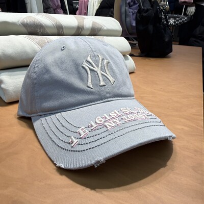MLB时尚百搭男女遮阳帽经典刺绣LOGO破洞26春情侣棒球帽3ACPB026N