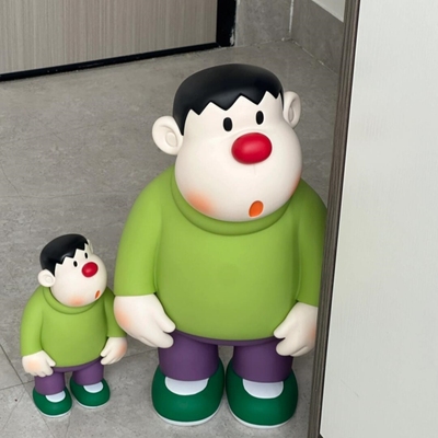 胖虎摆件歪头手办大雄卡通桌面汽车高级感小玩偶生日礼物