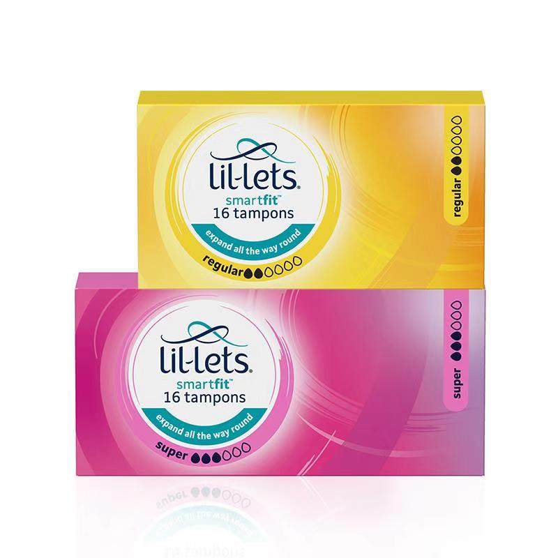 英国Lil-lets丽尔莱思内置卫生棉条便捷纯棉日用夜用组合2盒32支