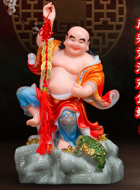 刘海金蟾像玉粉家居中式招财摆件