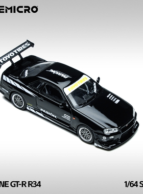 TM 尼桑GT-R R34 黑色街道合金车Time Micro1:64小比例模型摆件