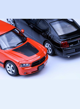 Rollin 64 道奇战马 Charger 08 R/T 黑色橙红色合金汽车模型