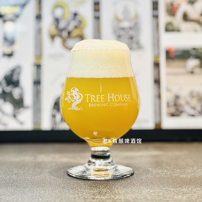 TreeHouse树屋啤酒玻璃杯郁金香大肚杯精酿啤酒高脚杯子370ml 1个