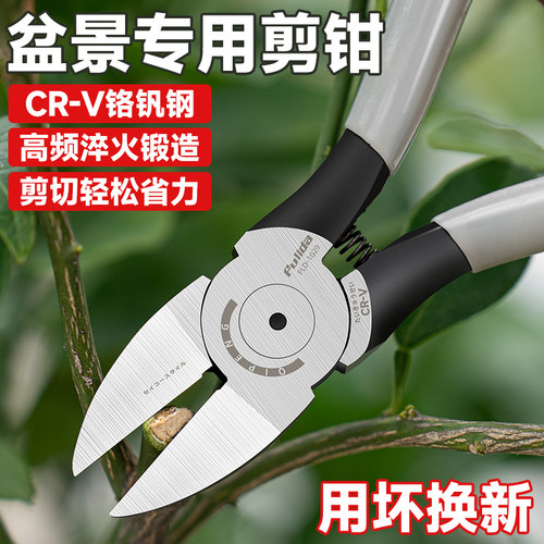 果树盆栽盆景专用剪钳水口钳修枝剪枝扎带花木小型剪刀园林剪园艺
