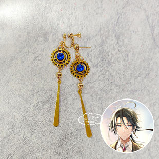 文豪与炼金术师芥川龙之介cos耳环长吊片耳针耳夹齿轮耳饰配饰
