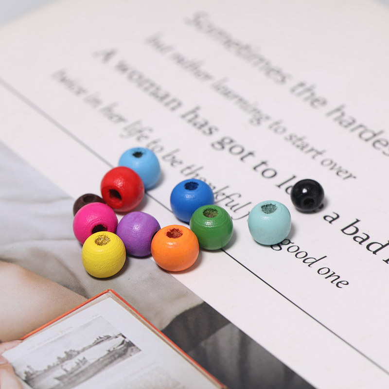 金含木质diy手工散珠圆珠