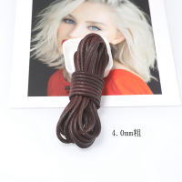 diy leather rope, genuine leather rope, cowhide rope, aged antique coffee-colored round and flat cowhide strip, bracelet, necklace, woven rope thumbnail 6