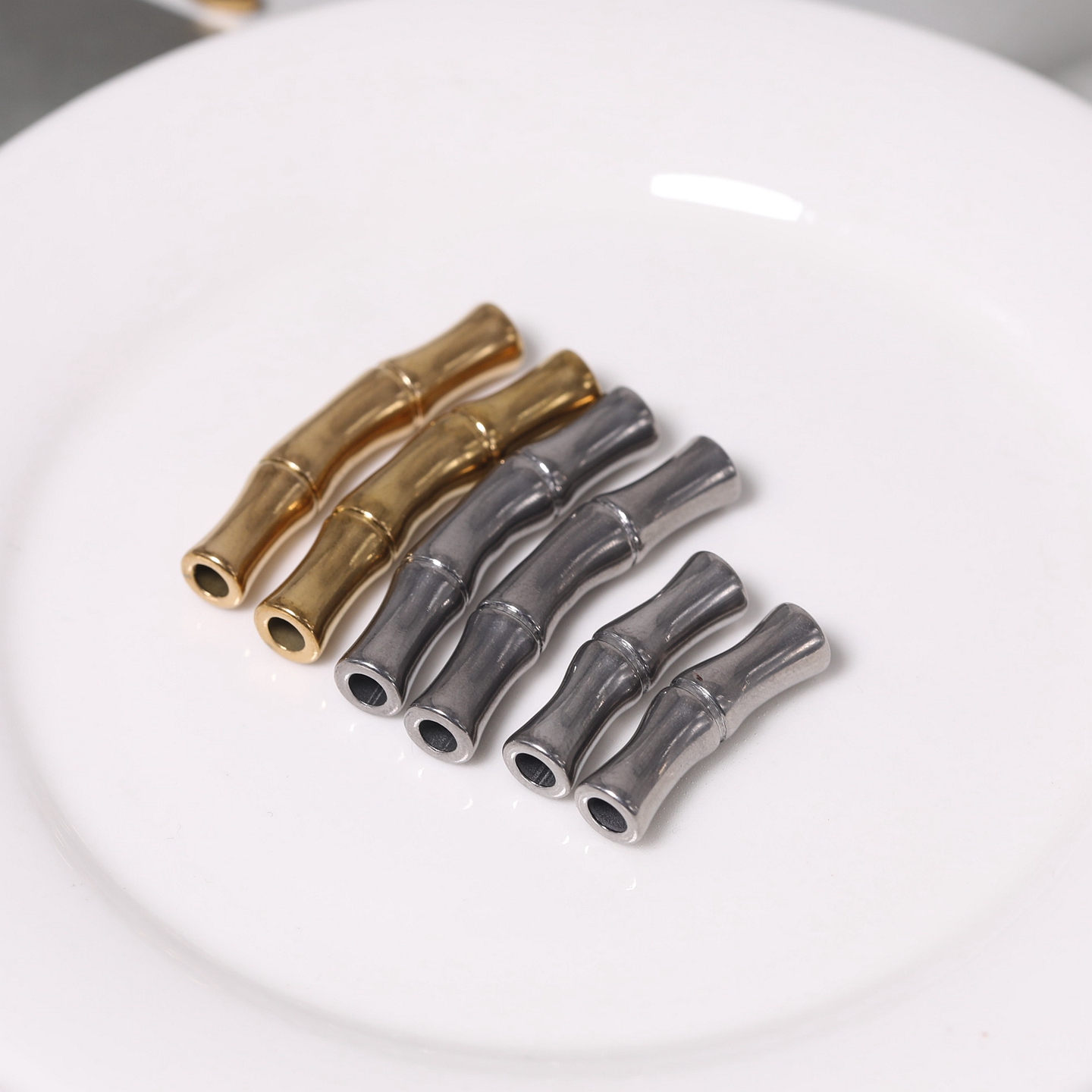 金含钛钢竹节弯管diy饰品配件