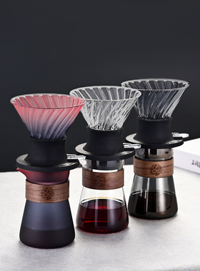 v60聪明杯咖啡滤杯分享壶手冲套装玻璃滴浸泡茶家用玻璃滴滤杯