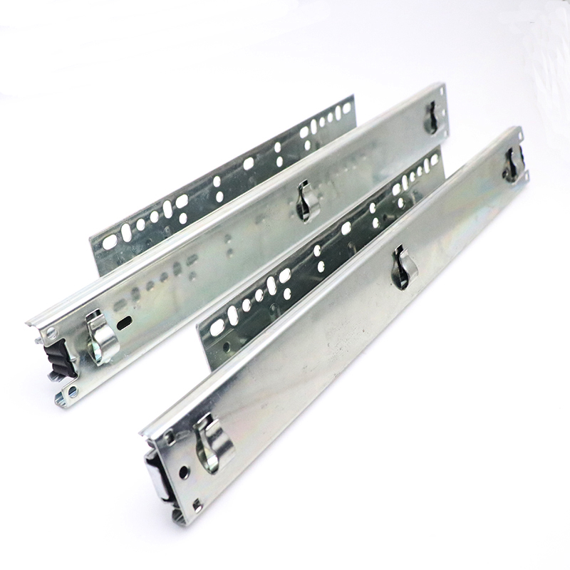 橱柜拉篮滑轨侧装专用调味篮轨道厨房碗篮可调节侧板三Z节抽屉导