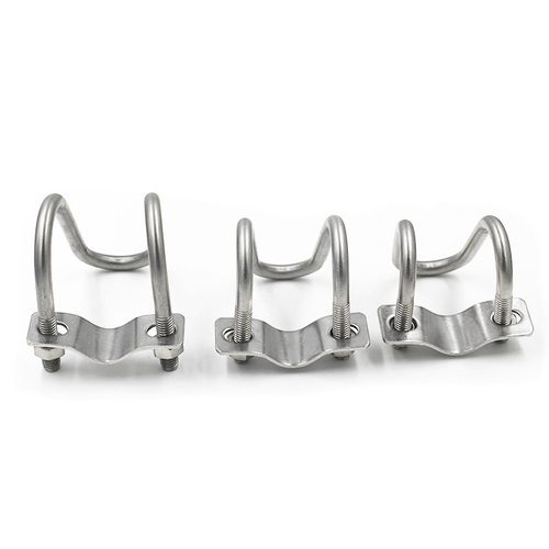 304不锈钢双U型螺栓螺丝交叉U形卡扣十字管卡异型箍大棚养猪畜牧