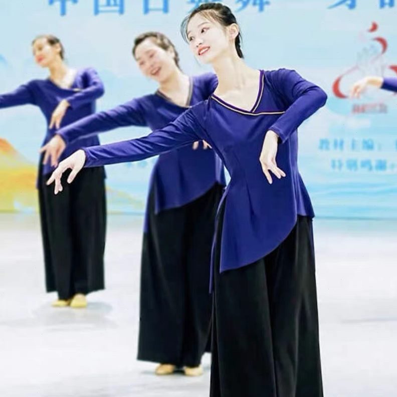 身韵巡礼形体服表演衣练功练习舞蹈服修身古典舞阔腿裙裤演出弹力