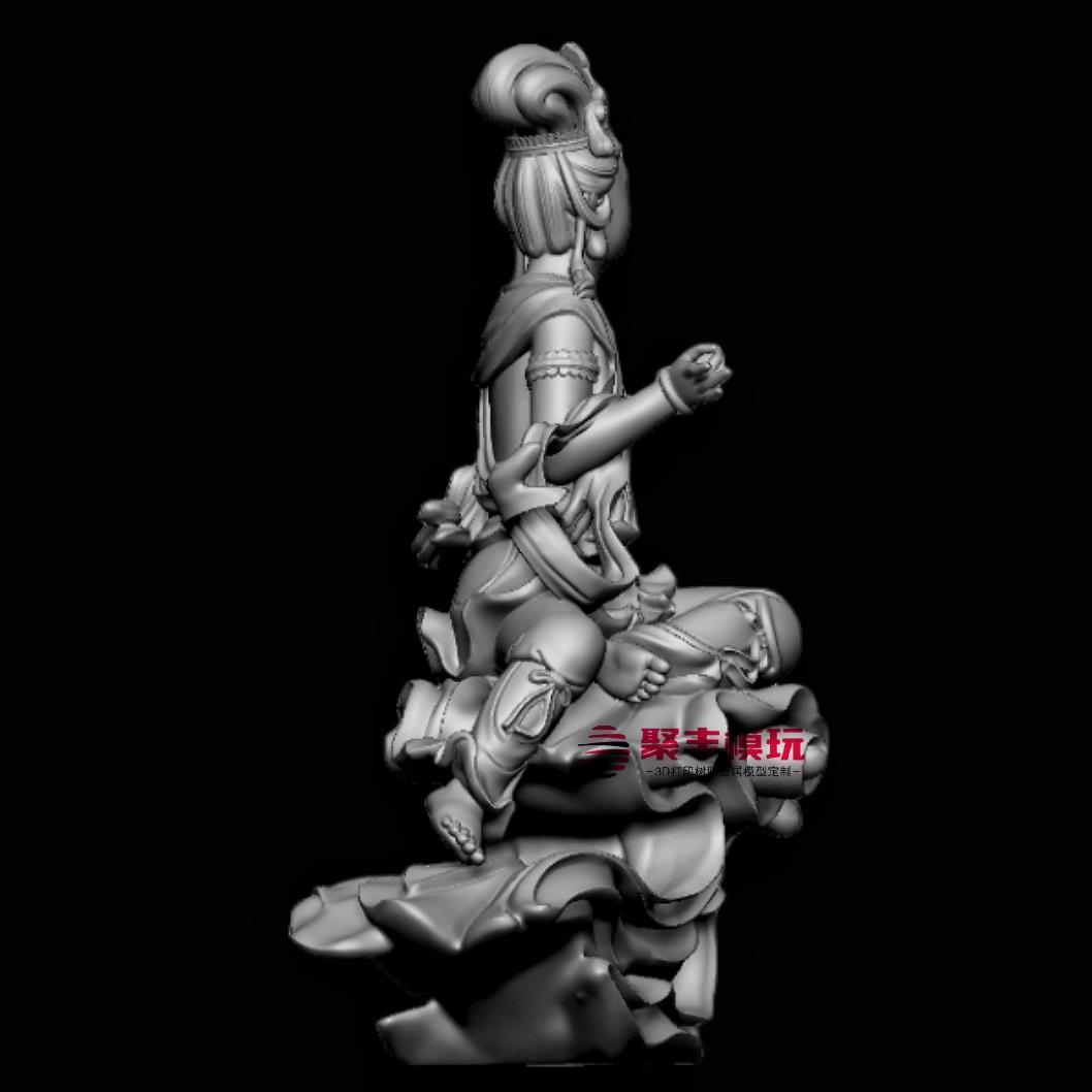 观音菩萨STL文件3D模型观音三维图纸STL数据机雕刻CNC圆雕四轴
