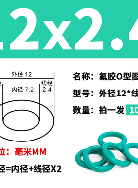 绿色氟胶O型密封圈外径8-20-40*线径2.4mm耐油耐磨耐压耐温耐腐蚀