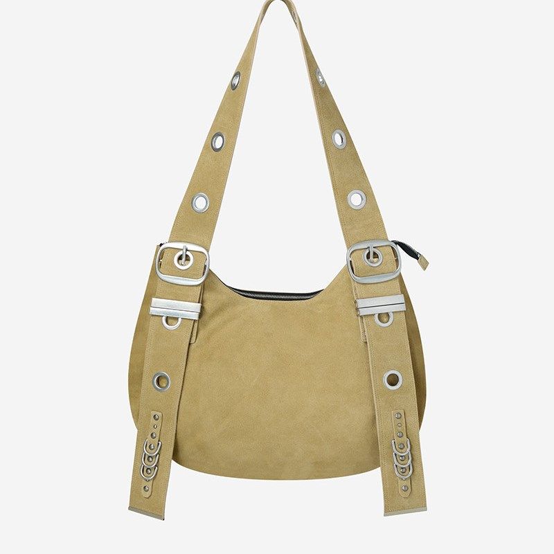 韩国小众款25春季复古圆孔朋克机车铆钉托特包单肩包半圆型底面,搬运/仓储/物流设备,机械式停车设备（立体停车库）,淘宝优惠券,粉丝福利购,淘宝优惠卷