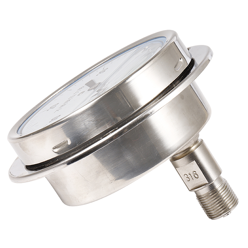 上海江月YN100jBF/ZT重型不锈钢轴向带边耐震压力表0-250mpa高压