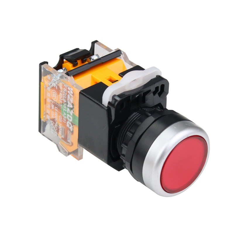 按钮开关LA38-11D带灯自复位自锁平头控制按钮开孔22MM
