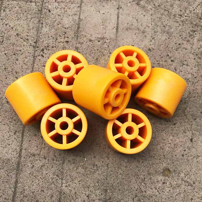 仓储货架流利条配件黄色小轮子封边机配件支架轮排钻Y配件输送滑