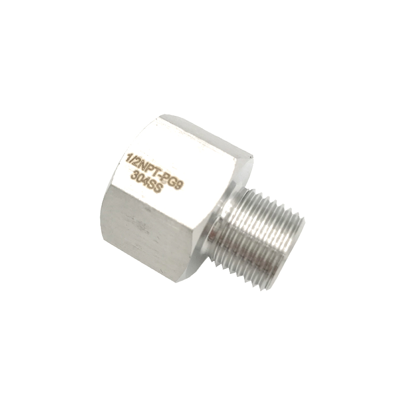 304压力表不锈钢内外丝 螺纹转换直通接头 内丝1/2NPT-外丝PG9