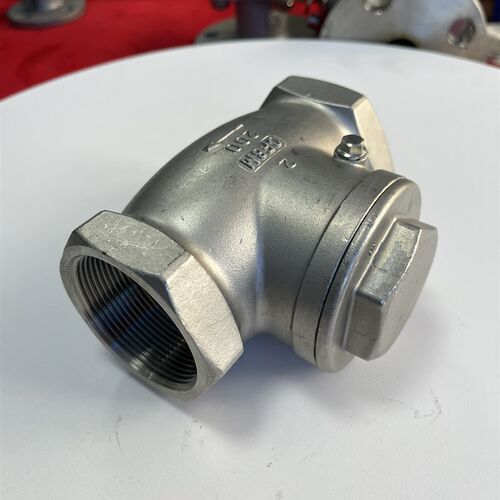 H14W-16P丝扣止回阀304/316L内螺纹卧式摇摆式单向阀DN15-DN100