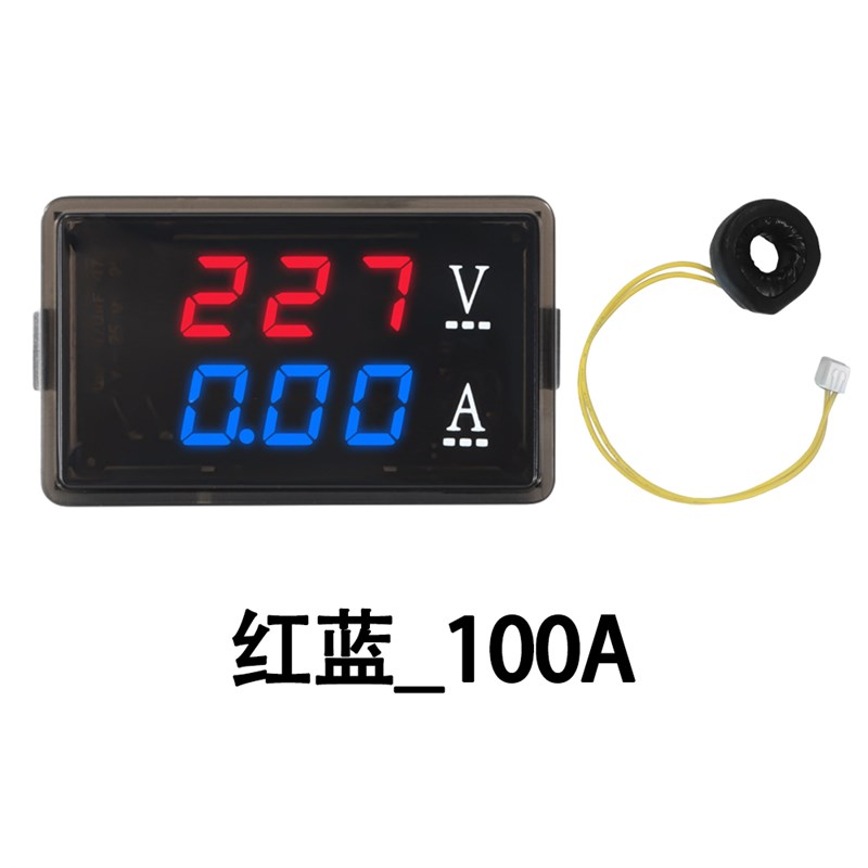 数字电压表10A 交流电压电流表u220V数显双显70-480V 100A电流表