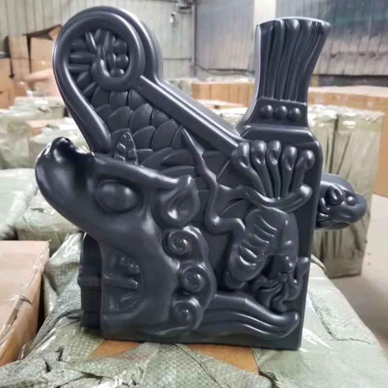 正吻仿古瓦一体中式屋檐装饰塑料门头瓦配件古建仿琉璃树脂瓦包邮