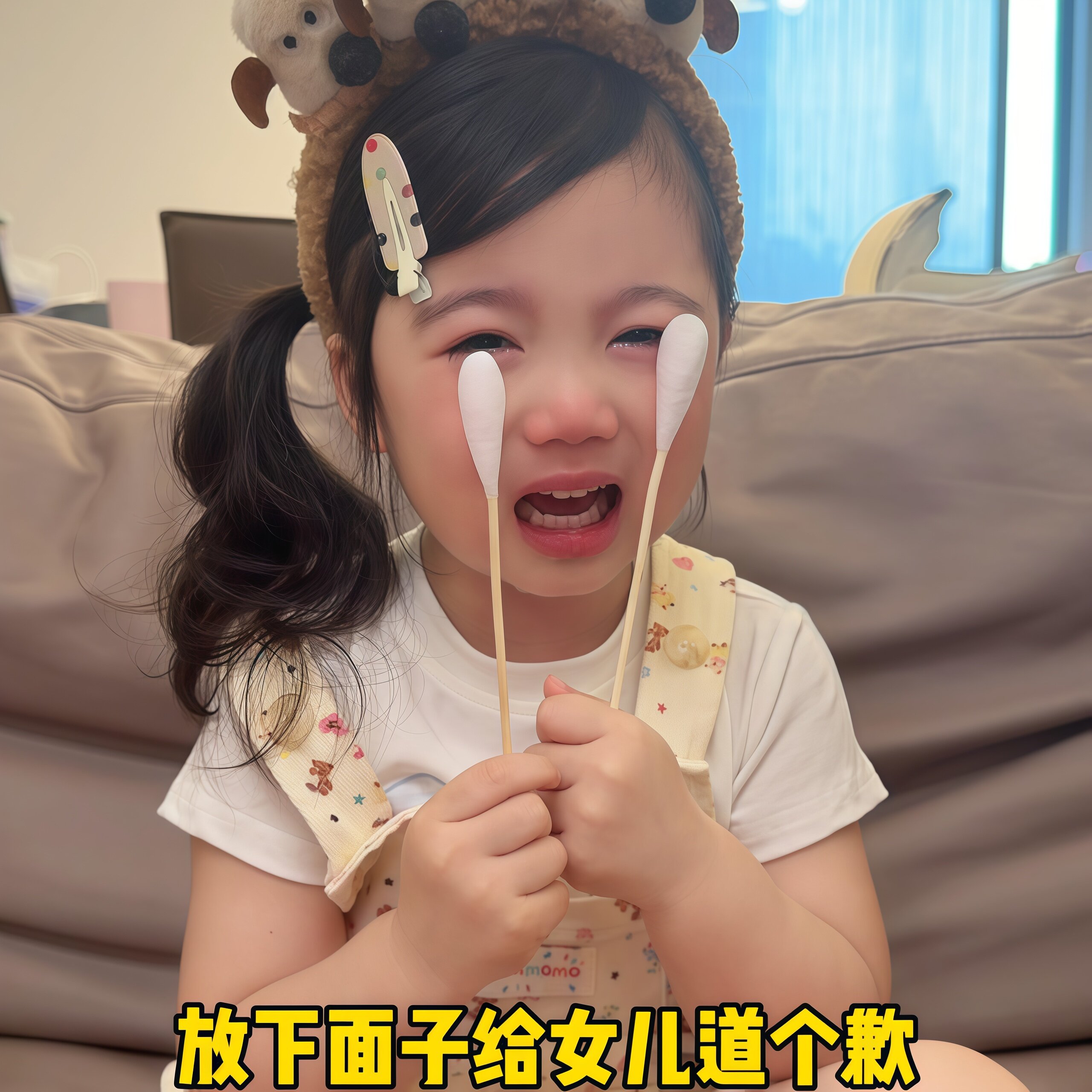 90后带娃！超大棉签20cm儿童擦眼泪吸水棉棒止泪拍照道具出片神器