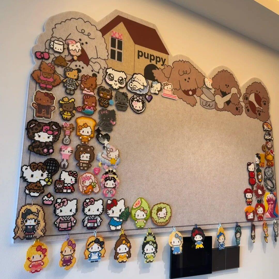 羊毛毡收纳拼豆装饰卡通手工diy照片板创意毛毡板可爱背景板挂墙