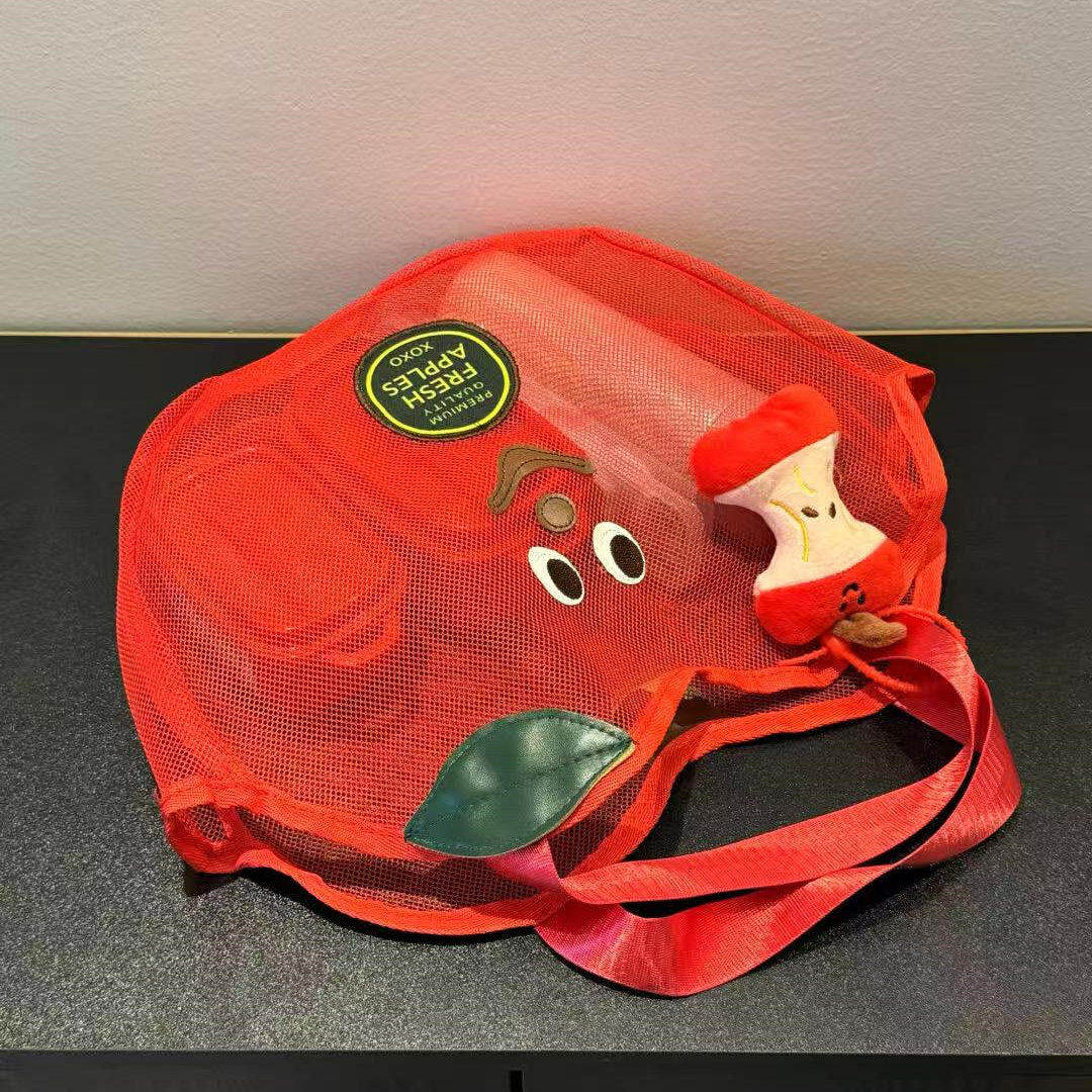 苹果收纳包创意高颜值网格手提沙滩包多功能便携洗漱包车载收纳袋