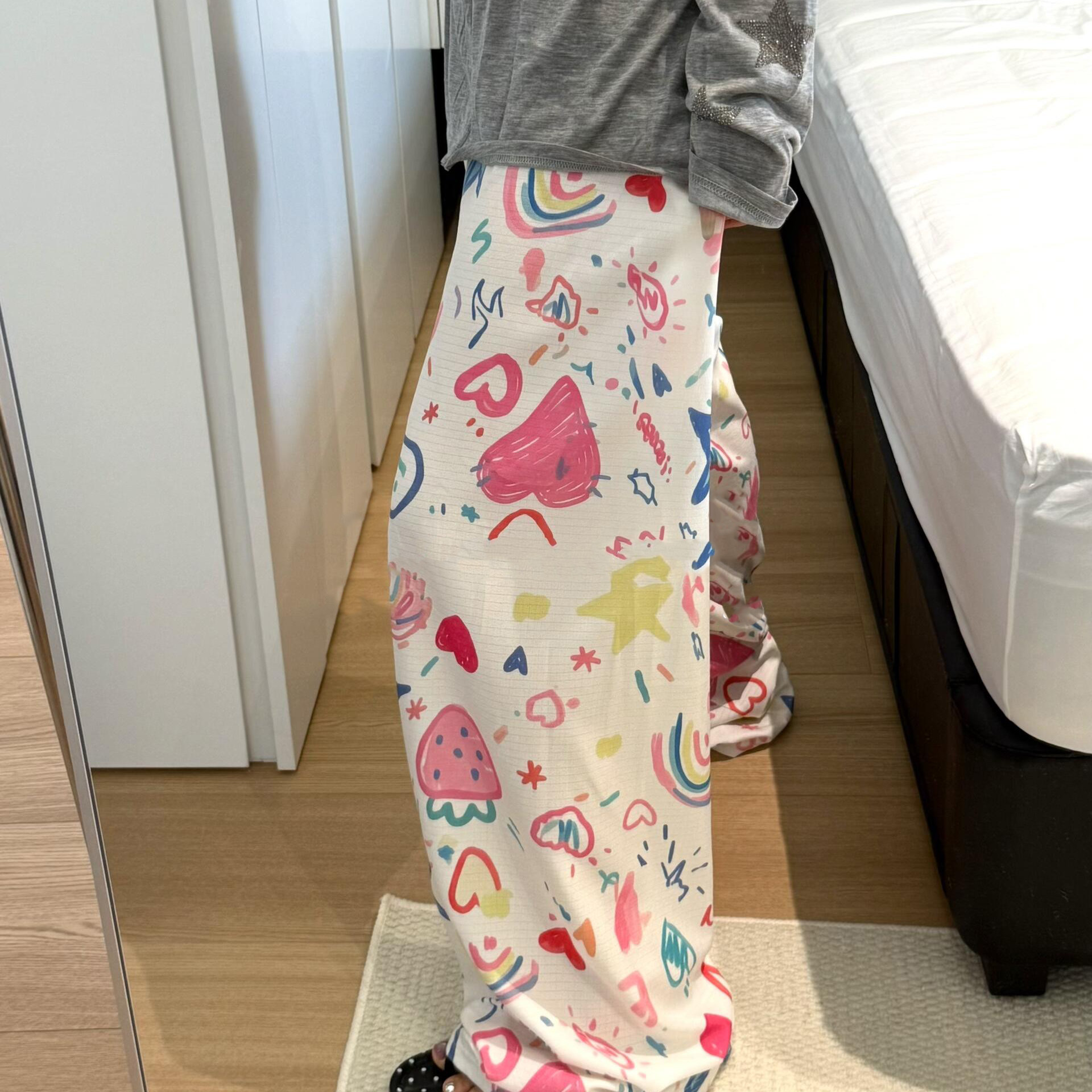 星星睡裤女长裤轻薄遛弯裤可外穿凉凉裤家居裤子女夏薄款防蚊裤