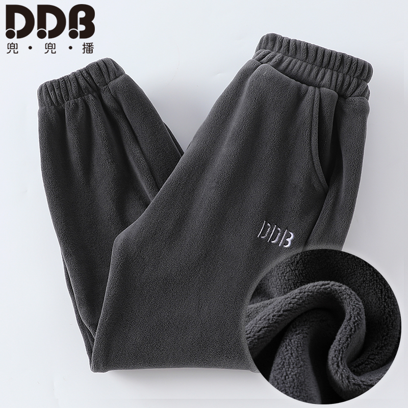 兜兜播长裤双面绒秋冬卫裤男童