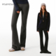 磨毛修身 弹力微喇裤 女秋冬紧身灰色喇叭裤 asomesome美式 休闲裤 子