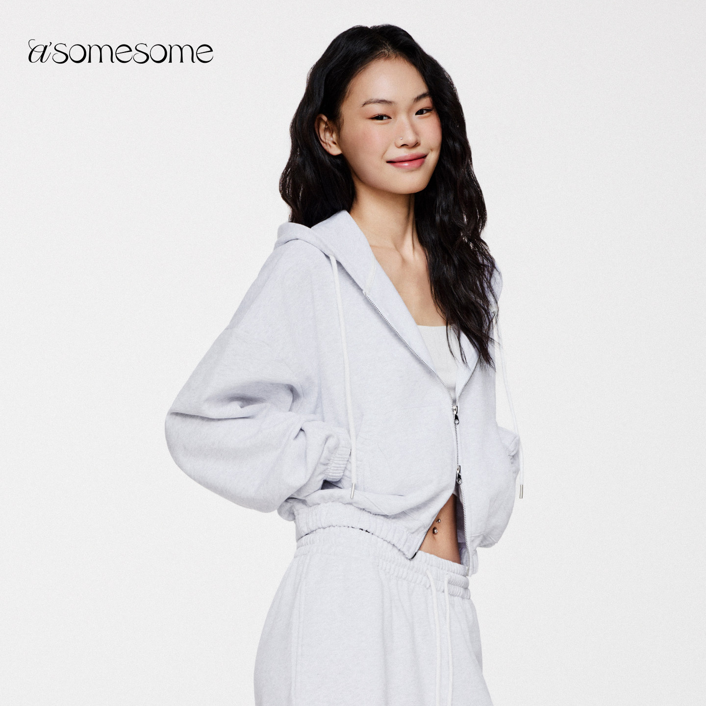 asomesome辣妹拉链短款连帽卫衣女春款休闲宽松运动开衫外套上衣,女装/女士精品,卫衣/绒衫,淘宝优惠券,粉丝福利购,淘宝优惠卷