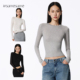 T恤女白色内搭打底衫 asomesome美式 天丝羊毛微透长袖 灰色紧身上衣
