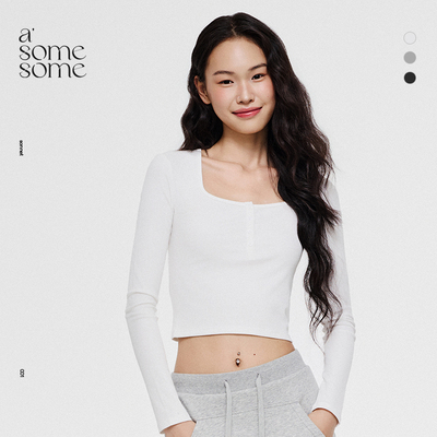 asomesome修身显瘦长袖打底衫