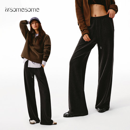 秋冬加绒糯米裤直筒裤