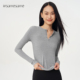 T恤女灰色紧身内搭休闲上衣亨利打底衫 针织长袖 修身 asomesome美式