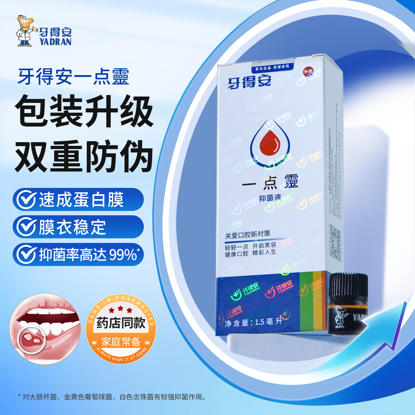 牙得安一点灵1.5ml送涂抹棒100支