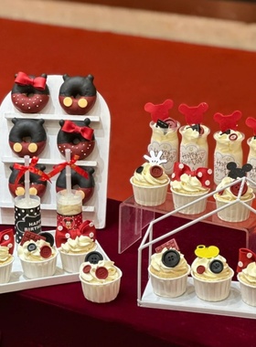 卡通米奇主题甜品台装饰插牌烘焙蛋糕插件红色米老鼠Mickey Mouse