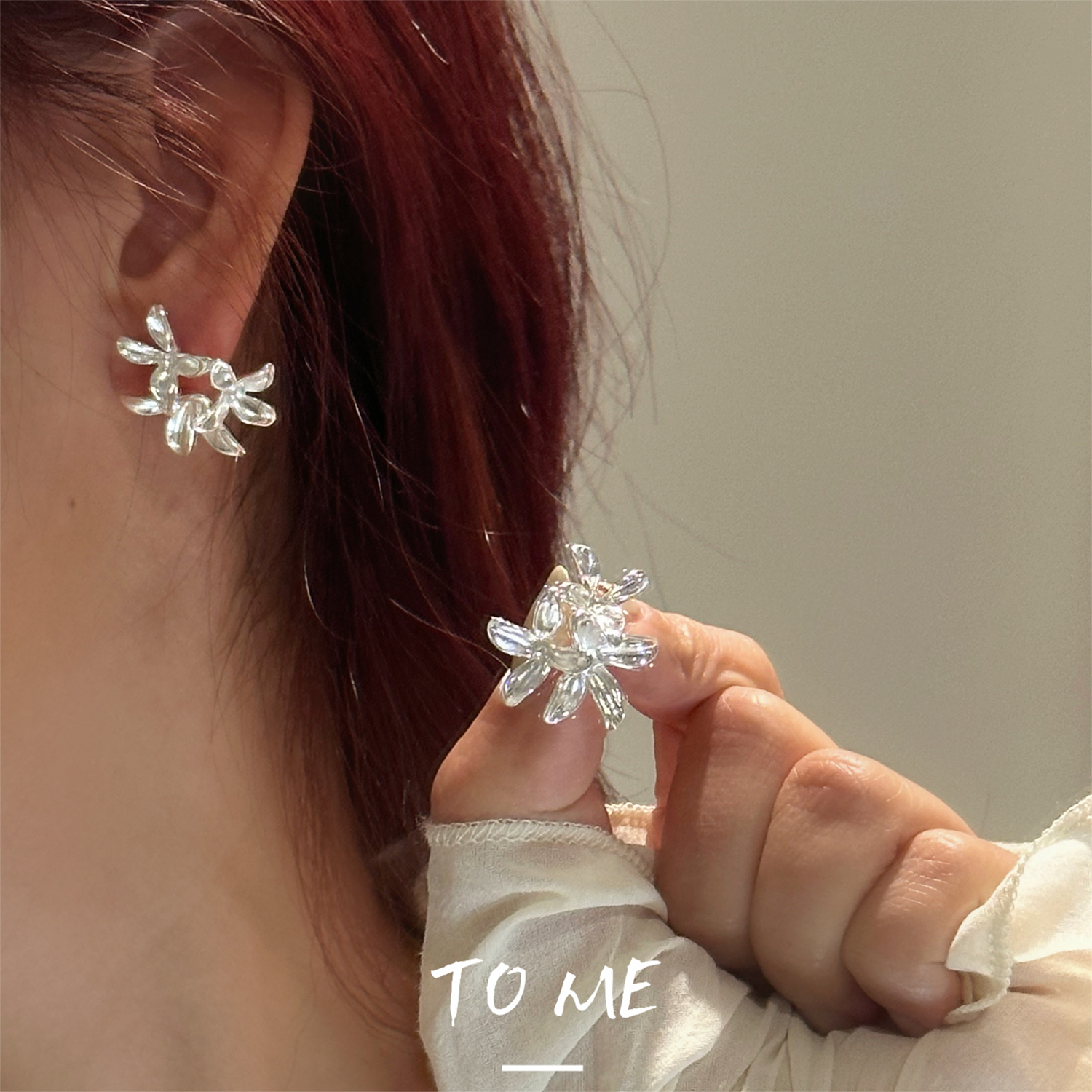 Tome/ 小巧精致花簇独特花朵耳钉女气质甜美高级感耳环优雅耳饰品