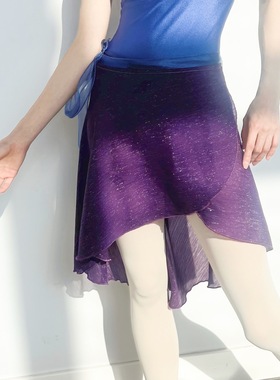 Elegante 舞蹈芭蕾裙 紫罗兰色细闪面料  中长款一片式 手作舞裙