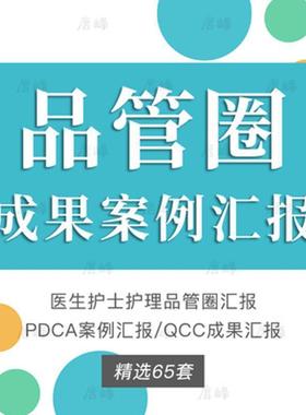 医院品管圈ppt模板护理护士医生PDCA循环案例QC成果汇报动态word