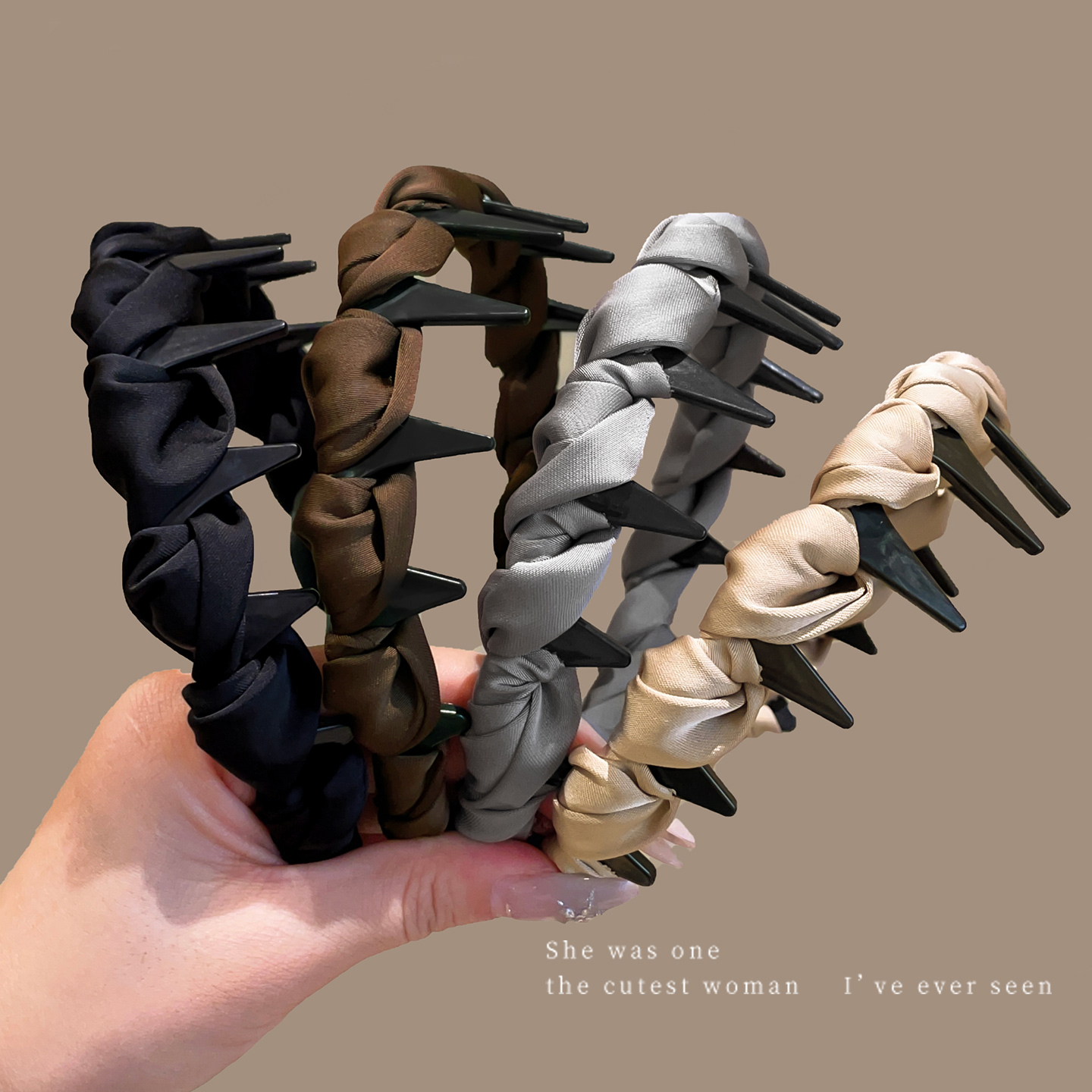 麻花编织缠绕发箍女带齿防滑