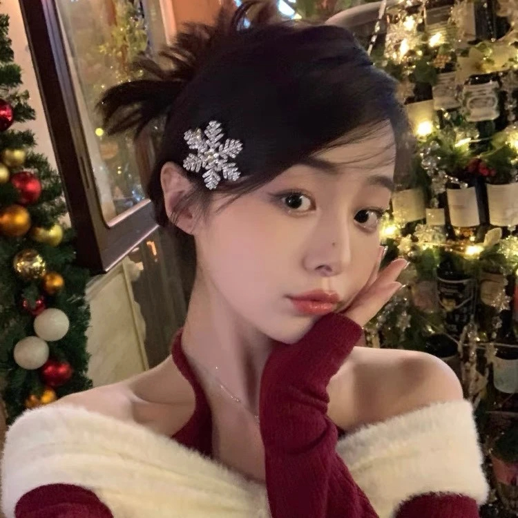 金颜2024新款秋冬雪花发夹