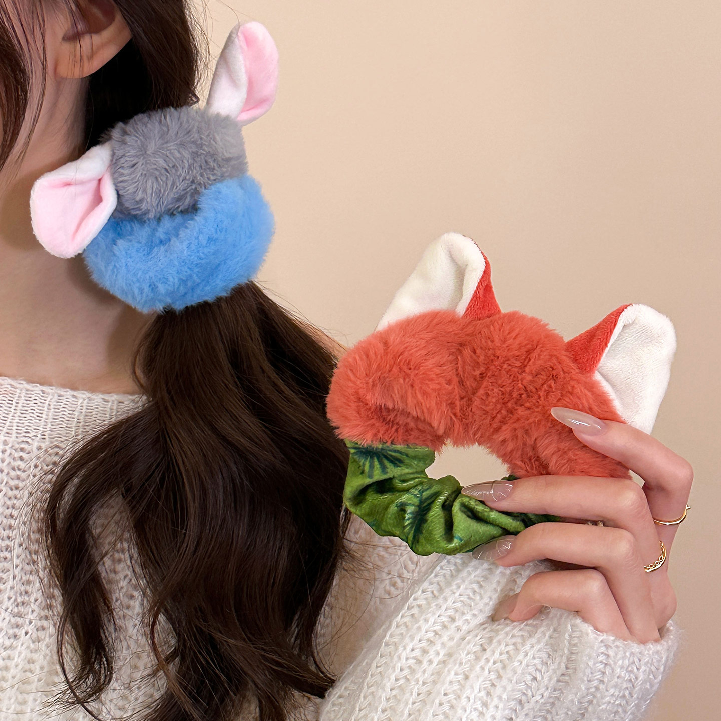 疯狂动物城朱迪毛钱卡通发圈