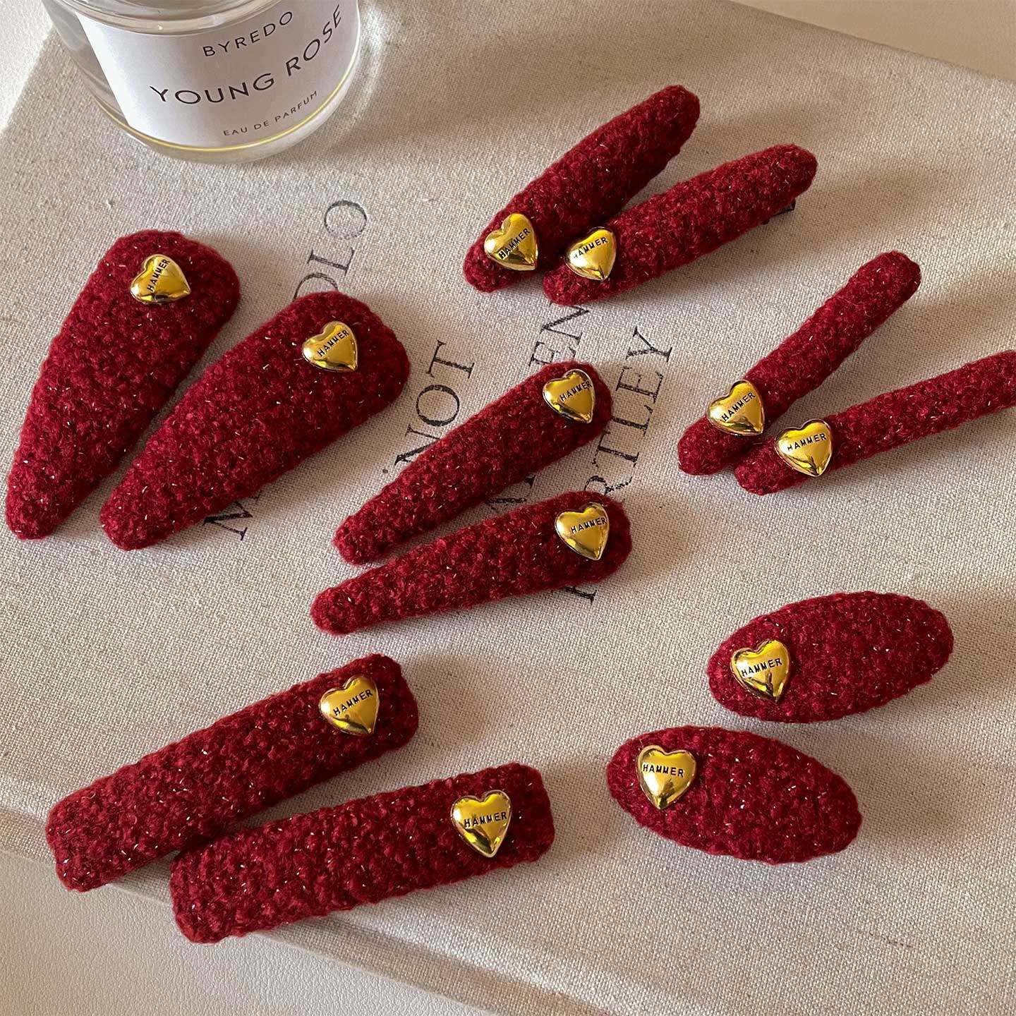 红色氛围感新年发夹手工编织爱心发卡毛线一字夹高颜值侧边bb夹子,饰品/流行首饰/时尚饰品新,发饰,淘宝优惠券,粉丝福利购,淘宝优惠卷