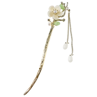 新中式高级感发簪女古风流苏花朵钗子气质百搭马面裙小众盘发簪子