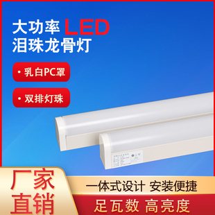 LED泪珠灯泪滴灯FFU龙骨灯一体T8三防日光荧光灯管无尘洁净化车间