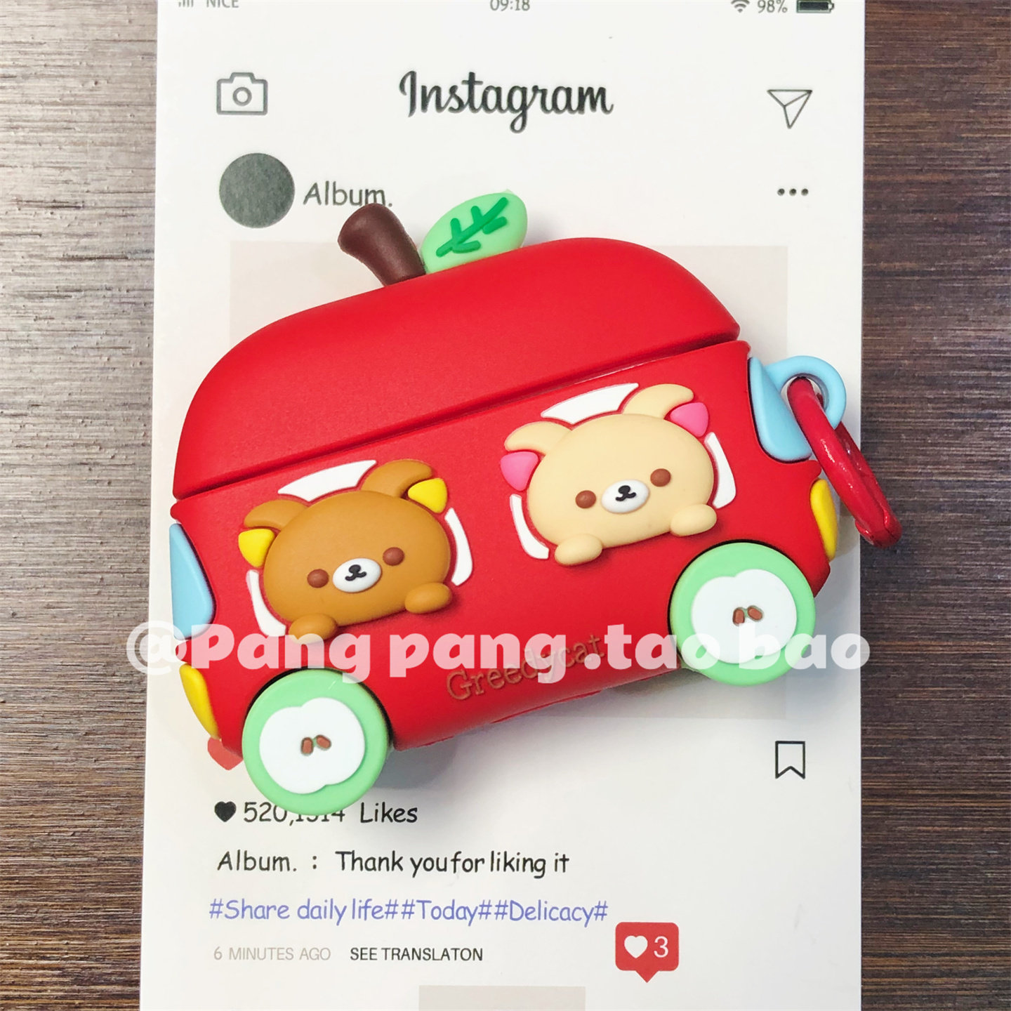 airpods可爱轻松熊巴士airpods pro3代耳机保护套四代无线蓝牙耳机保护壳airpods1/2代硅胶pro2代创意新三代