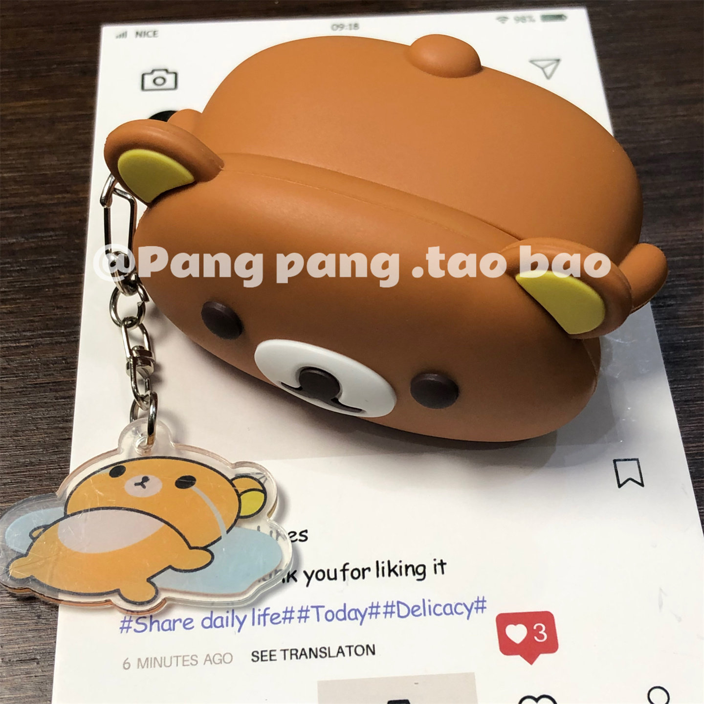 可爱趴趴轻松熊苹果airpods pro3代耳机保护套适用四代无线蓝牙耳机保护壳airpods1/2代硅胶pro2代创意新三代